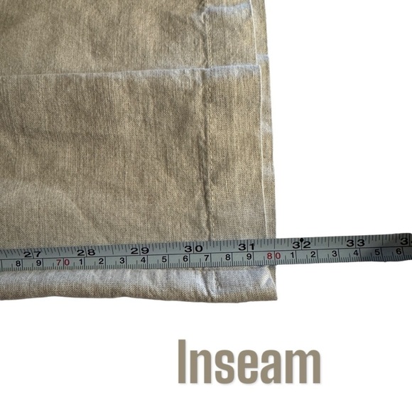 NWT Liz Claiborne Linen Cotton Blend Pants Flax cream beige women’s large - Picture 9 of 9